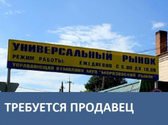 Требуется продавец в торговый павильон морозовского центрального рынка  