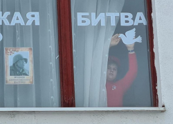 Акцию "Сталинградские окна" провели юнармейцы отряда "Крылья России" в Морозовске   