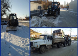 Работы по обработке дорог и пешеходных зон в период гололеда продолжаются в Морозовске