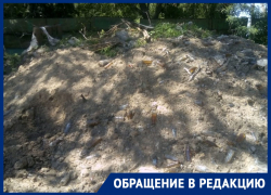 Бутылки и другой мусор морозовчане сняли на видео на территории бывшей межрайбазы, где сливают на землю молоко