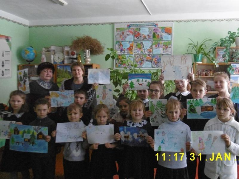 Ученики школы станицы Вольно-Донской приняли участие в конкурсе зимних рисунков