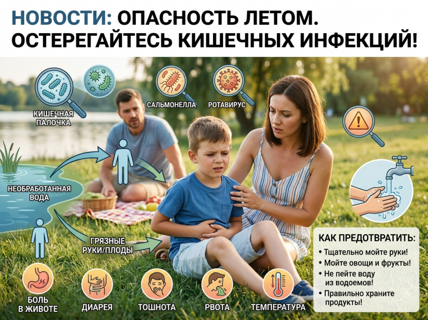 Лето и кишечные инфекции: почему обычный пикник может закончиться больничной койкой