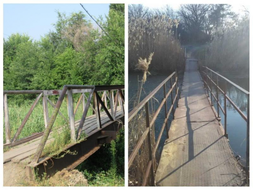 Два подвесных моста через реку Быстрая в Морозовске отремонтируют к концу ноября